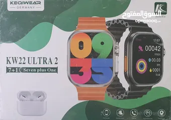  1 ساعة ذكيه مع 5 سيور Smartwatch 7in onewith airpods