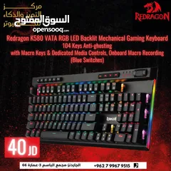  1 Redragon K580 VATA RGB LED Backlit Mechanical Gaming Keyboard