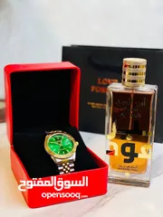  9 بوكس هدية عيد الحب رجاليه مكون من ساعة روليكس وعطر أمير العود الاماراتي