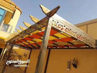  8 مظلات خارجية مضلات خارجية تفصيل اشرعة برقولات خارجية سواتر جانبية تجهيز شاليهات