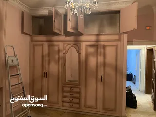  2 خزانة غرفة نوم خشب زان صلب حفر يدوي بحالة ممتازة