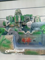  1 منظر ديكور نوافير شلال نافوره مع   كرستاله دواره  مضيئه