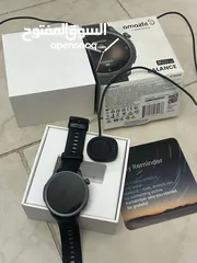  9 ساعة اميزفيت بلانس بحالة الوكالة (بالكرتونة) معها كامل اغراضها Amazfit Balance