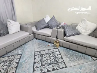  5 Three sofa with pillows. beige for modern design