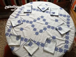  1 غطاء طاولة الأكل بالطرز الفاسي المغربي
