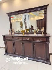  5 غرفه سفره مع كنب 9مقاعد خشب زااان