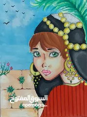  1 لوحة فنية للمرأة العمانية