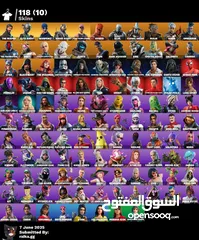  1 حساب فورت نايت فيه سيزون 3 و سكنات نادره الحساب في الصور