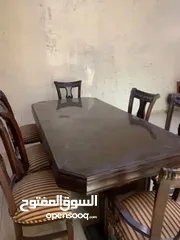  9 آثاث صالون كبير وطاولة فاخرة قزاز مع 8 كراسي اقرأ الوصف مهم