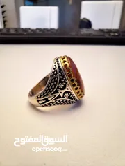  4 خاتم عقيق يمني نادر