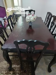  4 مجلس زان اصلي ثقيل.. واسفنج مضغوط عالي 7 مقاعد. وطاولة سفره مع 8 مقاعد