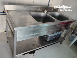  2 حوض مطبخ مزدوج شبه جديد