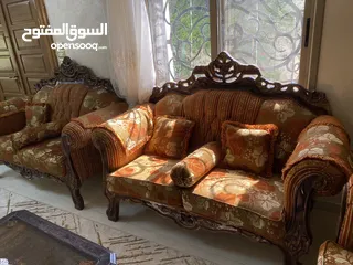  1 كنب خشب زان مستعمل للبيع