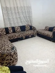  5 كورنر مرتبة تسع مقاعد لون بني غامق وبيج