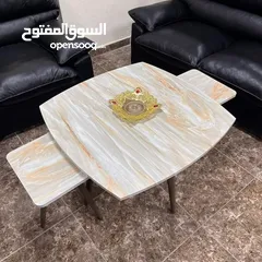  11 طاولات وسط وسيرفس متوفره  بعدة أشكال متنوعه منها مدور ومستطيل ومربع واحجام مختلفه وعده قياسات
