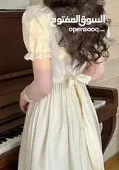  2 فستان فرنسي كلاسيكي برقبة مربعة