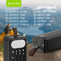  3 BAVIN PC053S New large capacity powerbank 60000mah