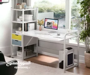  1 ميز مكتبي مع رفوف