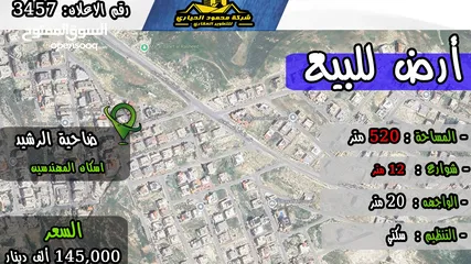  1 رقم الاعلان (3457) ارض سكنية للبيع في منطقة ضاحية الرشيد