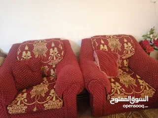  4 طقم كنب للبيع سبع مقاعد خشب ثقيل زان