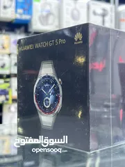  3 Huawei Watch GT5 Pro Titanium (46mm) Silver ساعة هواوي جي تي 5 برو تيتانيوم  جديدة مسكرة بالكرتونة