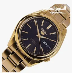  3 SEIKO 5 GOLD WITH BLACK DIAL (AUTOMATIC)