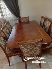  1 طاولة سفرة 8 كراسي  جديده ولا خدش فيها