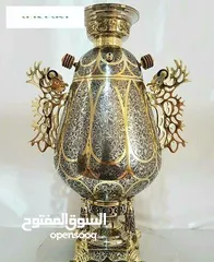  12 سماورالفحم للنحاسية الفاخرة 6-8 ليتر 100./. نحاسية 100./.صنع يدوية الفاخر مجلل صنع في ايران