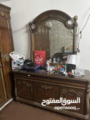  2 غرفة نوم لون بني شبه جديده خشب عيار 18 لاتيه