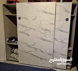  2 Home Center Two Sliding Door Wardrobe Grey and white