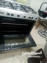  15 غاز 5عيون نحاس نظام 7مفاتيح بشتغل شواية وفرن مع بعض حجم80×60 فل ستانليس ستيل   موجود بالبقعة وعالفحص