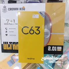  1 جهاز جديد 128g 12ram Realme c63 كفاله سنه كامله