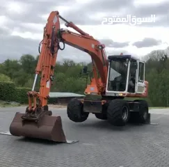  3 حفارة Hitachi EX135-W حالة الدار محرك Cummins عادي