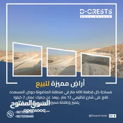  4 اراضي للبيع شارع المئه التنموي خلف كزيه مناصير