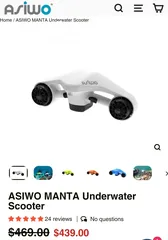  1 Underwater Scooter, Sea Scooter Dual Motors with Action Camera