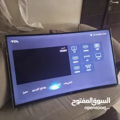  5 شاشه TCL كيرف حجم 48 انش سمارت قديم فيها رسيفر داخلي وبلوتوث وعكس التلفون على الشاشه