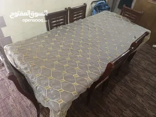  3 طاوله سفره ست مقاعد بحاله جيده
