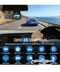  2 كاميرا داش Grishcamy WiFi 2K للسيارة