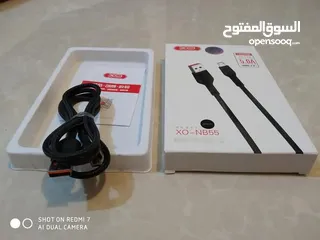  2 وصله usb كابل شحن سريع بقدره 5.0 امبير وصلة سريعه طول متر مقاومه للقطع او الاهتراء طبقه خارجيه كتان