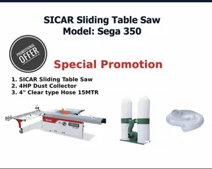  1 Sliding table saw (original) SICAR circuler saw + dust collector and hose