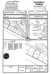  1 أرض سكنية مربع المعترض ولاية إبراء بالخط الأول من الشارع العام 