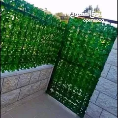  11 رول اخضر كثيف3 متر او قاطع خشبي  مع ورق شجر