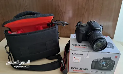  1 Canon EOS 2000D مع حقيبة وميموري - استخدام خفيف جداً (بحالة الوكالة)