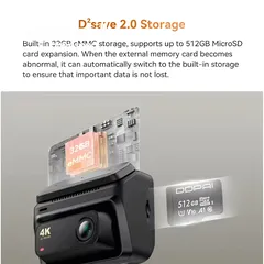  4 داش كام دي دي باي DDPAI-Z60 4K GPS أمامية داخلية خلفية