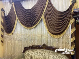  3 اثاث غرفه جلوس ( طرابيزه ، برداي ، ثريه )