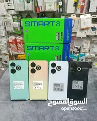  1 جهاز جديد Smart 8 رام 6 و 8 جيجا 64 و 128 مكفول سنة متوفر توصيل