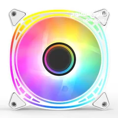  1 Huntkey GX120 ARGB Arctic Circle PC Gaming Fan 120mm 1200RPM مروحة تبريد مع اضاءة