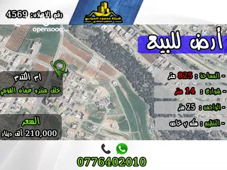  1 رقم الاعلان (4569) ارض سكنية للبيع في منطقة ام الكندم