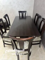  3 طاولة سفرة بحالة ممتازه 6 كراسي