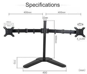  1 حمالة شاشة ثنائية من 32-13 Desktop Monitor Arm  Stand LCD LED Computer Dual Screen Mount